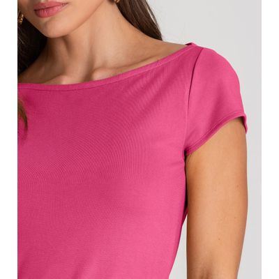 Blusa Feminina Decote Canoa Dianna Rosa PP / Rosa