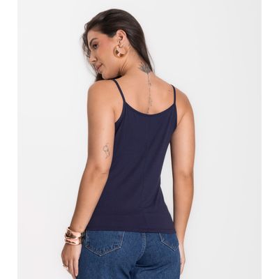 Blusa Feminina de Alças Básica Rovitex Azul GG / Azul