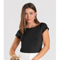 Blusa Feminina Decote Canoa Dianna Preto