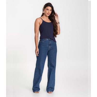 Blusa Feminina de Alças Básica Rovitex Azul P / Azul