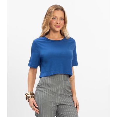Blusa Cropped Lisa Select Azul G / Azul