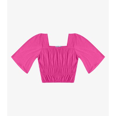 Blusa Cropped Feminina com Manga Ampla Endless Rosa P / Rosa