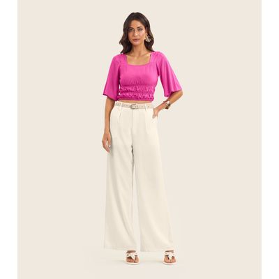 Blusa Cropped Feminina com Manga Ampla Endless Rosa G / Rosa