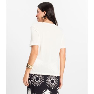 Blusa Feminina em Visco Tricot Rovitex Bege P / Bege