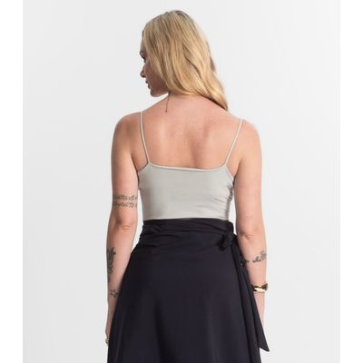 Blusa Feminina De Alça Poliamida Style Box Cinza GG / Cinza