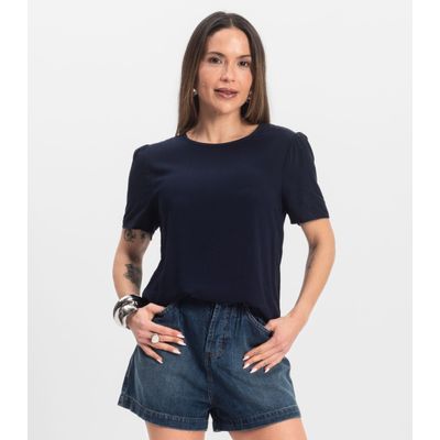 Blusa Feminina Em Viscose Infinita Cor Azul G / Azul