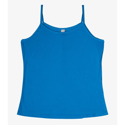 Blusa de Alça Feminina Viscotorcion Básica Rovitex Azul GG / Azul