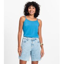 Blusa de Alça Feminina Viscotorcion Básica Rovitex Azul
