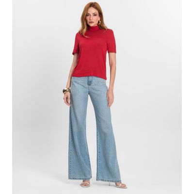 Blusa Feminina Gola Alta ViscoTrico Básica Endless Vermelho M / Vermelho