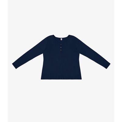 Blusa Feminina Com Botões Manga Longa Rovitex Azul M / Azul