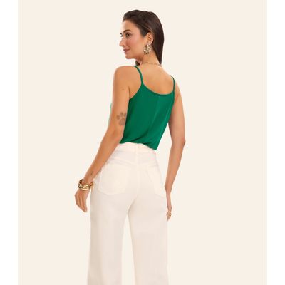Blusa de Alça Feminina Viscotorcion Básica Rovitex Verde G / Verde