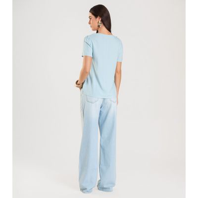 Blusa Feminina Em Viscose Infinita Cor Azul P / Azul