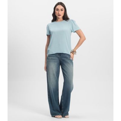 Blusa Feminina Em Viscose Infinita Cor Azul P / Azul