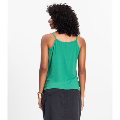 Blusa de Alça Feminina Viscotorcion Básica Rovitex Verde GG / Verde