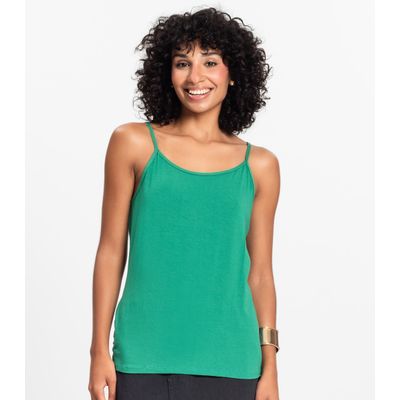 Blusa de Alça Feminina Viscotorcion Básica Rovitex Verde GG / Verde