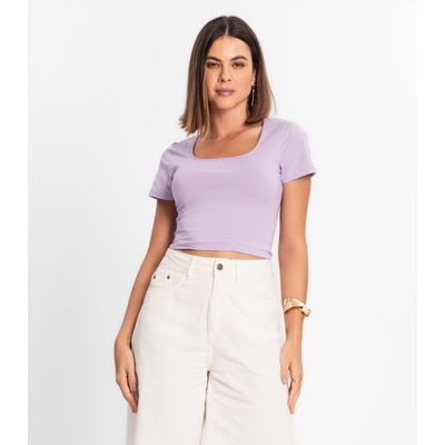 Blusa Cropped Feminina Rovitex Roxo GG / Roxo