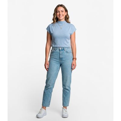 Blusa Feminina Com Gola Chaminé Select Azul P / Azul