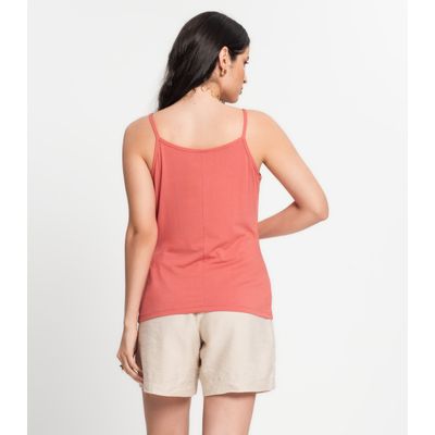 Blusa Feminina de Alças Básica Rovitex Laranja P / Laranja