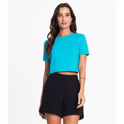 Blusa Feminina Em Cotton Leve Endless Azul G / Azul
