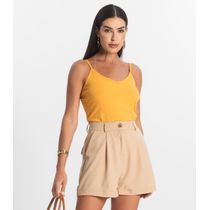 Blusa De Alça Feminina Ribana Canelada Rovitex Amarelo