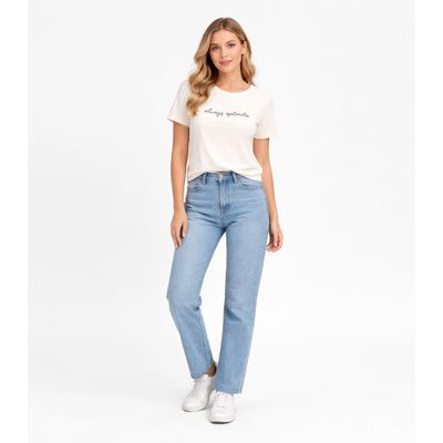 Blusa Feminina com Estampa Infinita Cor Bege P / Bege