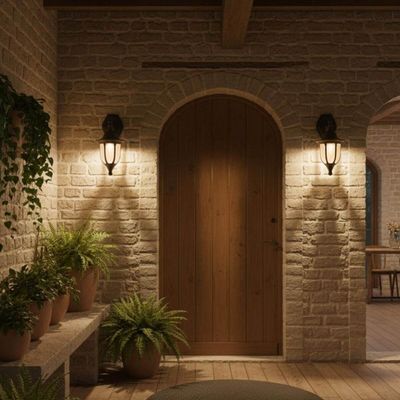 Arandela Preta Parede Suporte Superior Termoplástico Bivolt Decoração Modena Dital