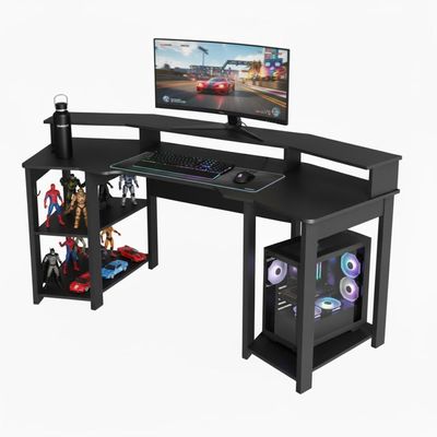 Mesa Gamer Cockpit Para 2 Monitores ME4167 Preto Tecnomobili