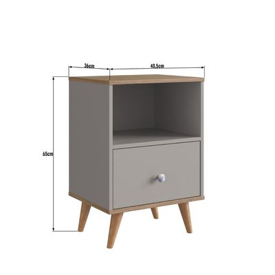 Mesa De Cabeceira Retrô Com 1 Gaveta Fume Montana