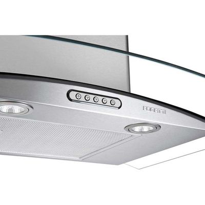 Coifa de Parede Slim Vidro Curvo Duto Inox 90cm Fogatti Inox / 110v