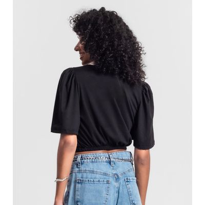 Blusa Cropped Feminina Rovitex Preto P / Preto
