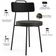 Kit 06 Cadeiras Decorativa Estofada Sala Jantar Barcelona L02 Couríssimo Preto Linho Chumbo - Lyam
