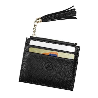 Porta Cartão Feminino Com Zíper Premiere Preto U / Preto