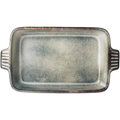 Travessa Retangular Cerâmica Verde 1,7L 31,2cm Mist Assadeira Refratária Servir Mesa Posta