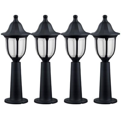Jogo 4 Luminárias de Chão Decorativa Balizador Bivolt de Jardim Lente Fosca Poste Soquete E27 Dital