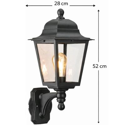 8 Luminárias Decorativas de Parede 28x52cm Pretas Soberana Soquete E27 Arandelas Dital