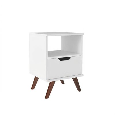 Mesa De Cabeceira Retrô Com 1 Gaveta Mb1106 Branca