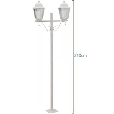 Poste Balizador Modena 2,10m Lente Transparente 2 Lâmpadas E27 Bivolt Externo Dital