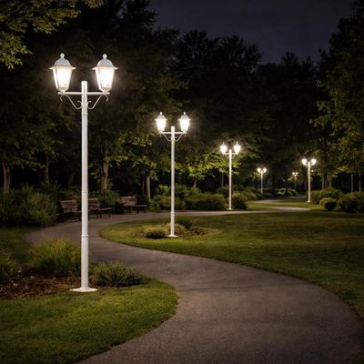 Poste Balizador Modena 2,10m Lente Transparente 2 Lâmpadas E27 Bivolt Externo Dital