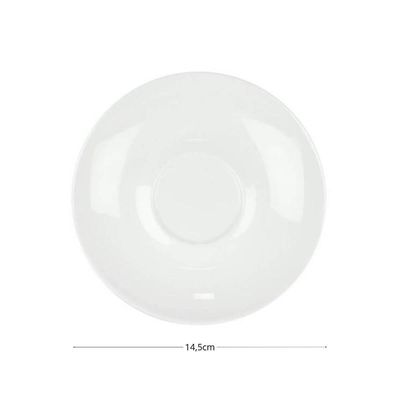 Xícara de Chá com Pires 220ml Porcelana Branca Clean Lyor Servir Hotel Restaurante