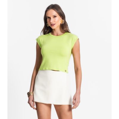 Blusa De Viscotorcion Básica Feminina Endless Verde G / Verde