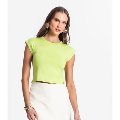Blusa De Viscotorcion Básica Feminina Endless Verde G / Verde