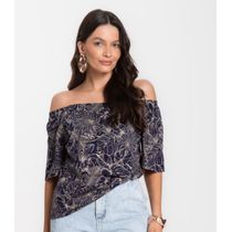 Blusa Feminina Ciganinha Infinita Cor Azul