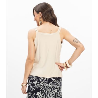 Blusa de Alça Feminina Endless. Bege GG / Bege