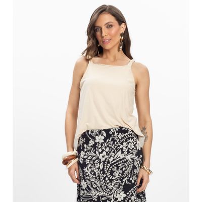 Blusa de Alça Feminina Endless. Bege P / Bege