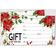 Certificados em Branco Tema Flor Vermelha de Natal p/ Negócios, Restaurantes, Salões, Casamento — 45 Cupons DIY, 23 x 9,7 cm - Inkdotpot 22,86 Cm × 9,65 Cm / Vermelho