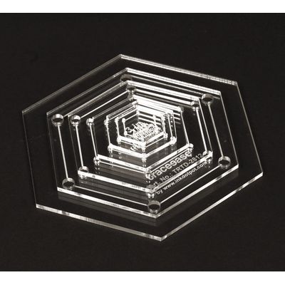 Conjunto 6 Estênceis Geométricos Hexagonais DIY 2,5/5/7,6/10/12,7 cm Réguas para Medições Geométricas Espessura 0,3 cm - Traceease Amarelo