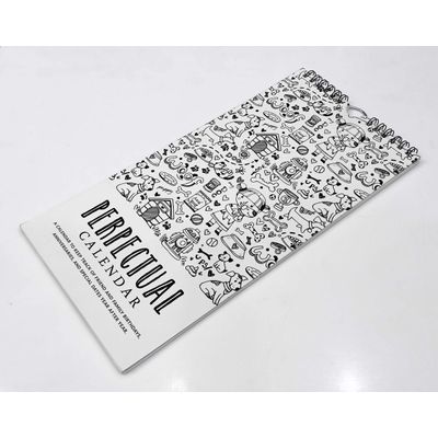 Impressão Rústica Calendário Perpétuo de Parede - Lembrete de Aniversário e Evento, Livro/Caderno/Papelaria/Cartão/Planejador - Inkdotpot 27,94 Cm × 13,72 Cm / Preto