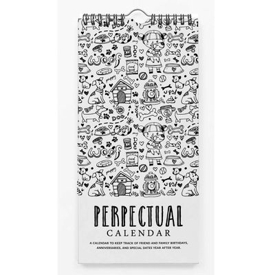 Impressão Rústica Calendário Perpétuo de Parede - Lembrete de Aniversário e Evento, Livro/Caderno/Papelaria/Cartão/Planejador - Inkdotpot 27,94 Cm × 13,72 Cm / Preto