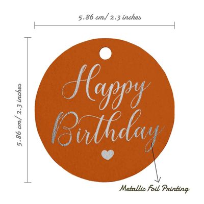 Etiqueta para Garrafa Feliz Aniversário Metalizada para Lembrancinhas - Inkdotpot 100 Etiquetas Metalizadas / Laranja - Prata