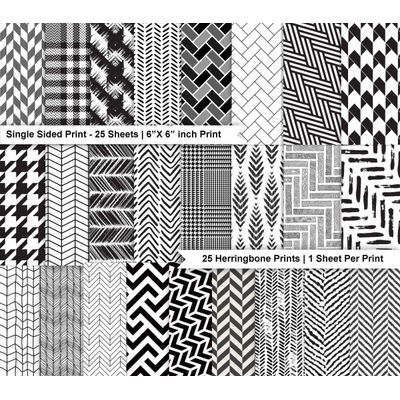 Bloco 25 Folhas Scrapbook Espinha de Peixe Lado Único Papel Cartão Colorido para Scrapbooking DIY, Fundos Decorativos e Cartões - Inkdotpot 15,24 Cm × 15,24 Cm / Multicolorido